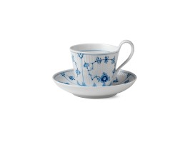 Aukšto puodelio su lėkštute komplektas BLUE FLUTED