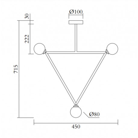 Pakabinamas šviestuvas Circle Rhombus TRIANGLE 3-6