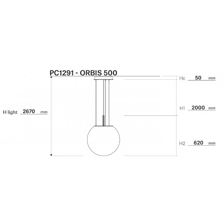 Pakabinamas šviestuvas ORBIS 500