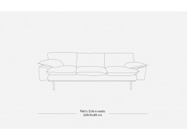 Sofa RETRO 4-SEATS ROYAL VELVET MAGNOLIA