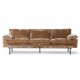 Sofa RETRO 4-SEATS VELVET CORDUROY AGED GOLD