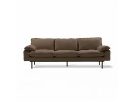 Sofa RETRO 4-SEATS LINEN SHADOW BROWN