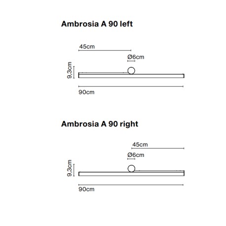 Sieninis šviestuvas AMBROSIA 90
