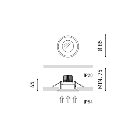 Įleidžiamas šviestuvas DROP MICRO 7.5W