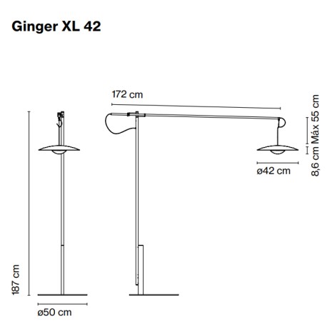 Pastatomas šviestuvas GINGER XL 42 W/W