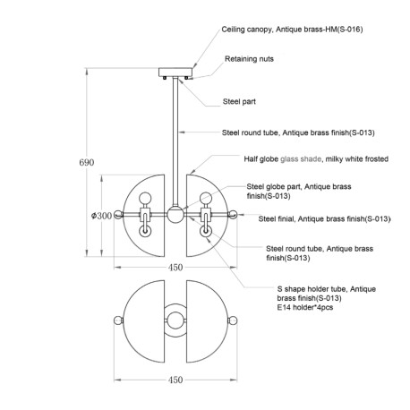 Pakabinamas šviestuvas SPLIT CIRCLE