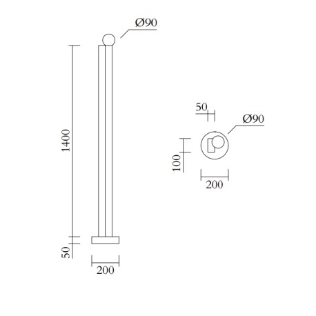 Pastatomas šviestuvas TUBE AND RECTANGLE