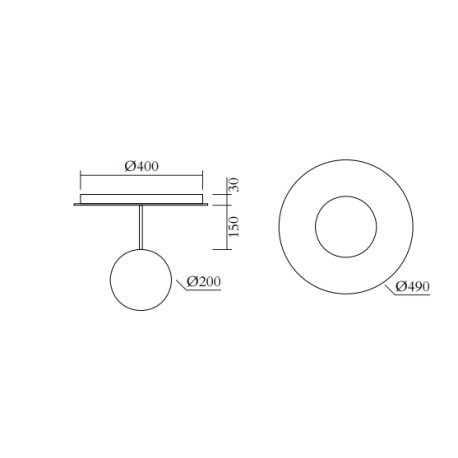 Lubinis šviestuvas PLATE & SPHERE 2