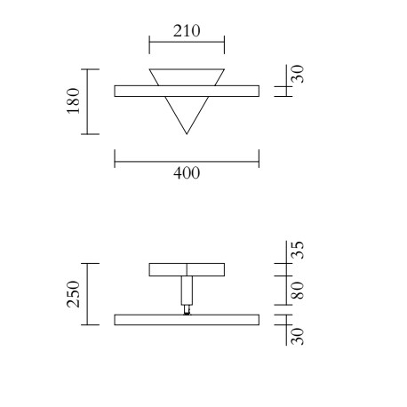 Sieninis šviestuvas TUBE AND TRIANGLE