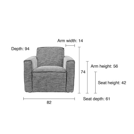 Fotelis BOR 1 SEATER / latte