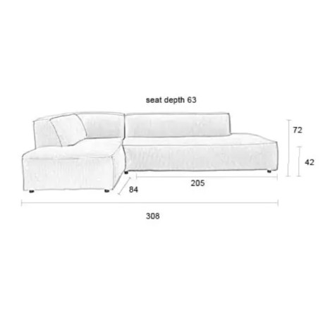 Sofa FAT FREDDY RIB right/left