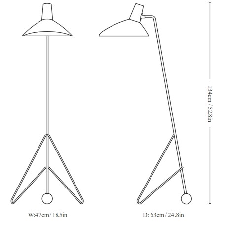 Pastatomas šviestuvas TRIPOD HM8 WHITE