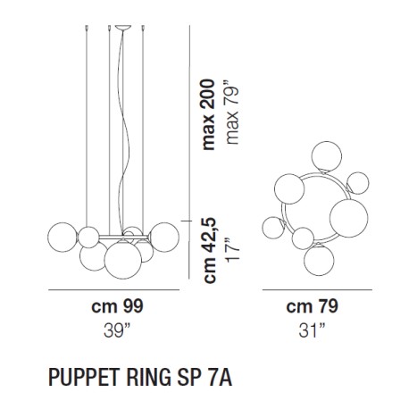 Pakabinamas šviestuvas PUPPET RING SP 7A