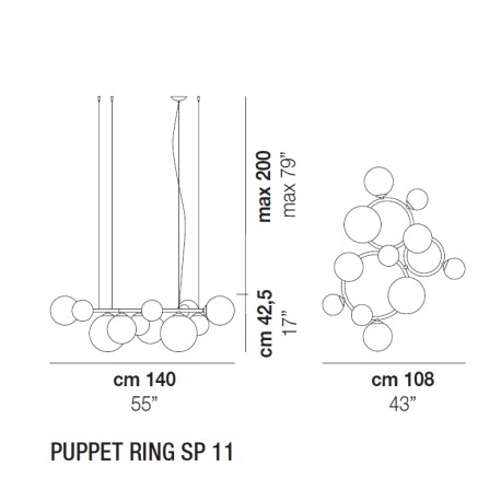 Pakabinamas šviestuvas PUPPET RING SP 11